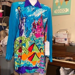 Diane filmar colorful blouse sequin xl